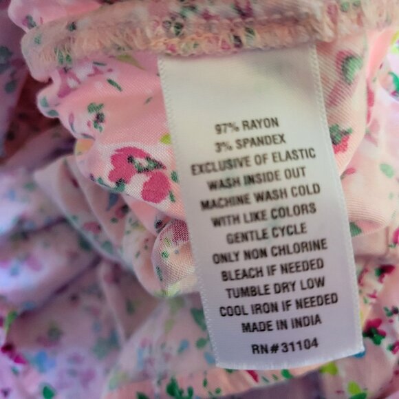 Crown Ivy Womens Top XXL Plus 3/4 Sleeve Pink Green Floral Casual FLO269E - Picture 10 of 10